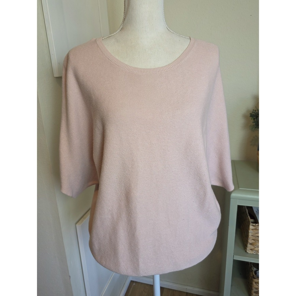 Quince Cotton Cashmere Dolman Sleeve Sweater Women's Medium Pink
